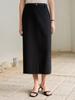Mommet Pubbed Belted H Skirt Black