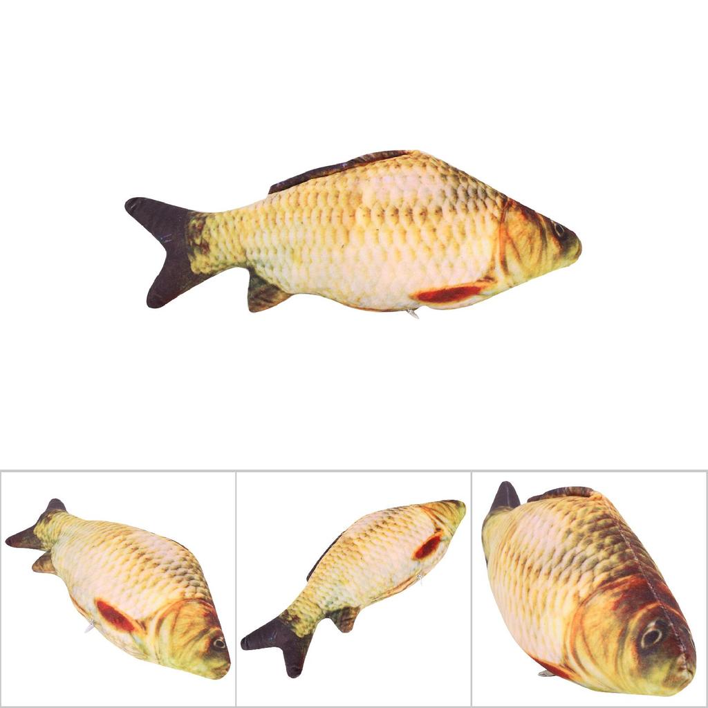 Funny Soft Pet Kitten Cat Mint Stuffed Simulation Playing Toy Fish Shape Plush Toys New 20CM