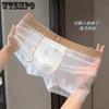 Herren Ultra-dünne Eis-Seide Boxer Briefs Durchsichtiges Netz Atmungsaktive Unterwäsche Leichte Coole Boxer für den Sommer