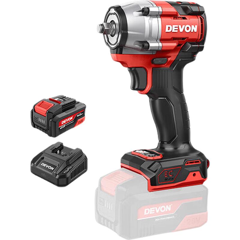 Llave de impacto inalámbrica sin escobillas Devon 20V 550Nm Enchufe CN (adaptador incluido)