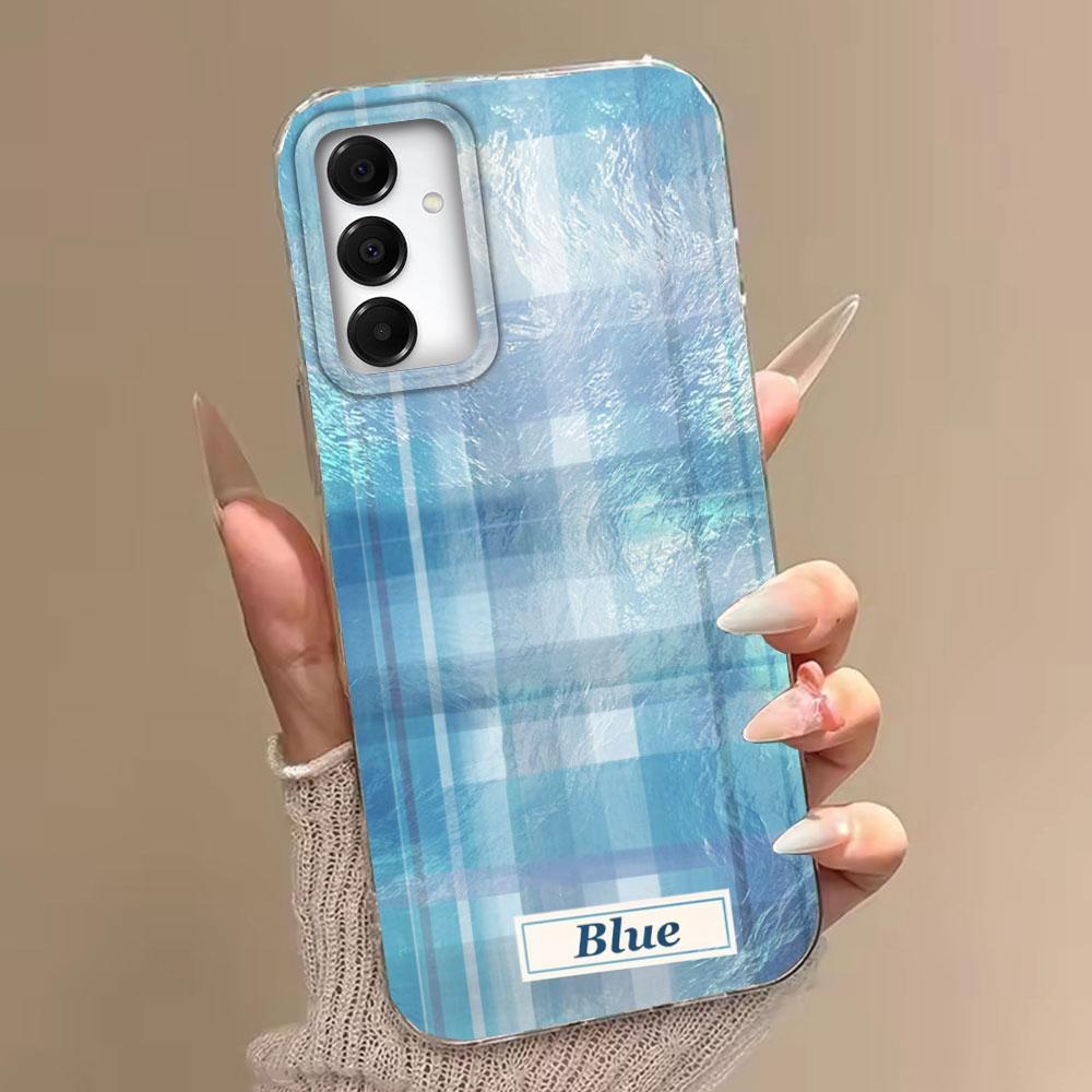 Pink Splicing Grid Pattern Phone Case for Samsung Galaxy A16 A55 A07 A17 A56 A36 A26 A53 A06 A14 A24 A34 A54 A15 A12 A22 Cover