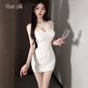 Xianyi Pure Desire Lace Splice Sexy Bodycon Sling Dress - Solid Color Sleepwear 689