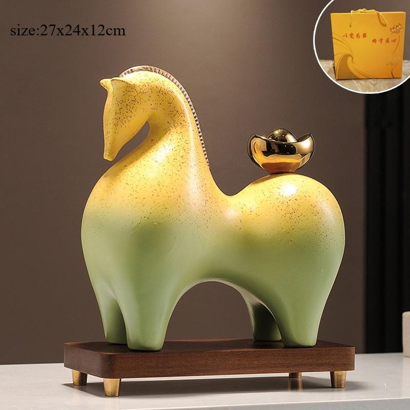 Home Decor Horse Ornament New Chinese Style Living Room Decoration Resin Horse Ornaments