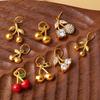 Stainless Steel Cherry Fruit Design Pendant for DIY Bracelets & Necklaces