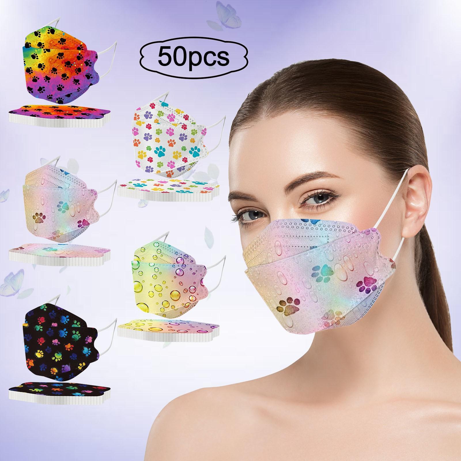 

(SU)50 шт., защитная маска с рыбой для взрослых с принтом на открытом воздухе, для лица