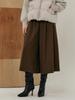 MAXZA Wool Blend Double-Pleated Volume Back Elastic Culottes