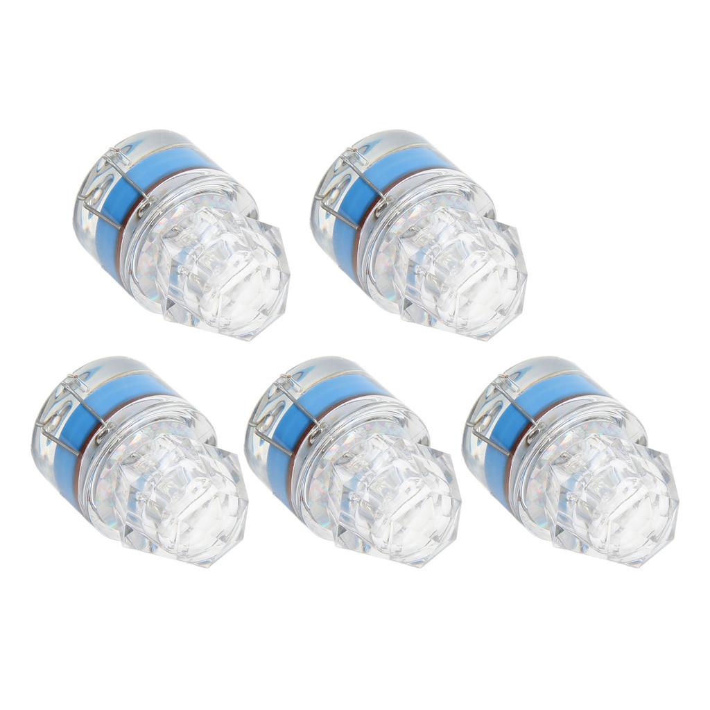 5Pcs Fishing Lure Light Diamond Shape LED Corrosion Resistance Auto Open Flashing Bass Lure Light Blue