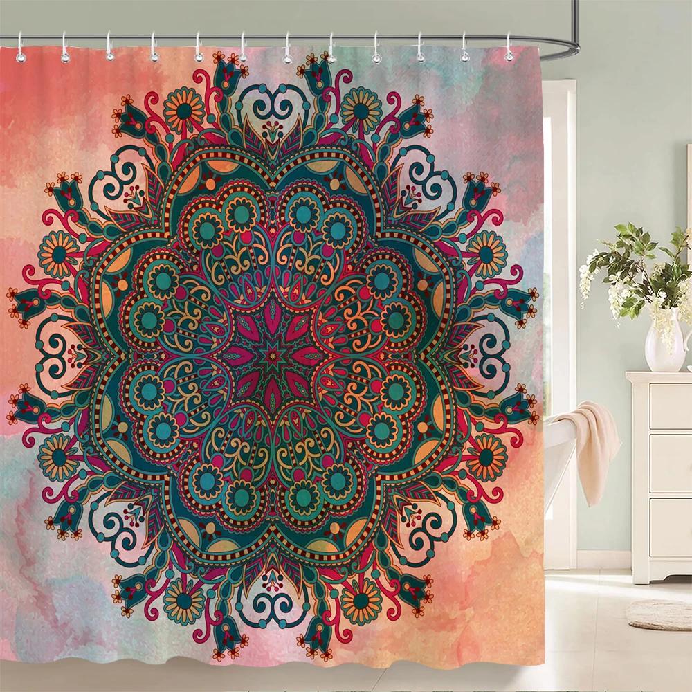 

1 pack Indian Mandala 3D Printing polyester material shower curtain bathroom partition curtain home decorative curtain W90xH180cm