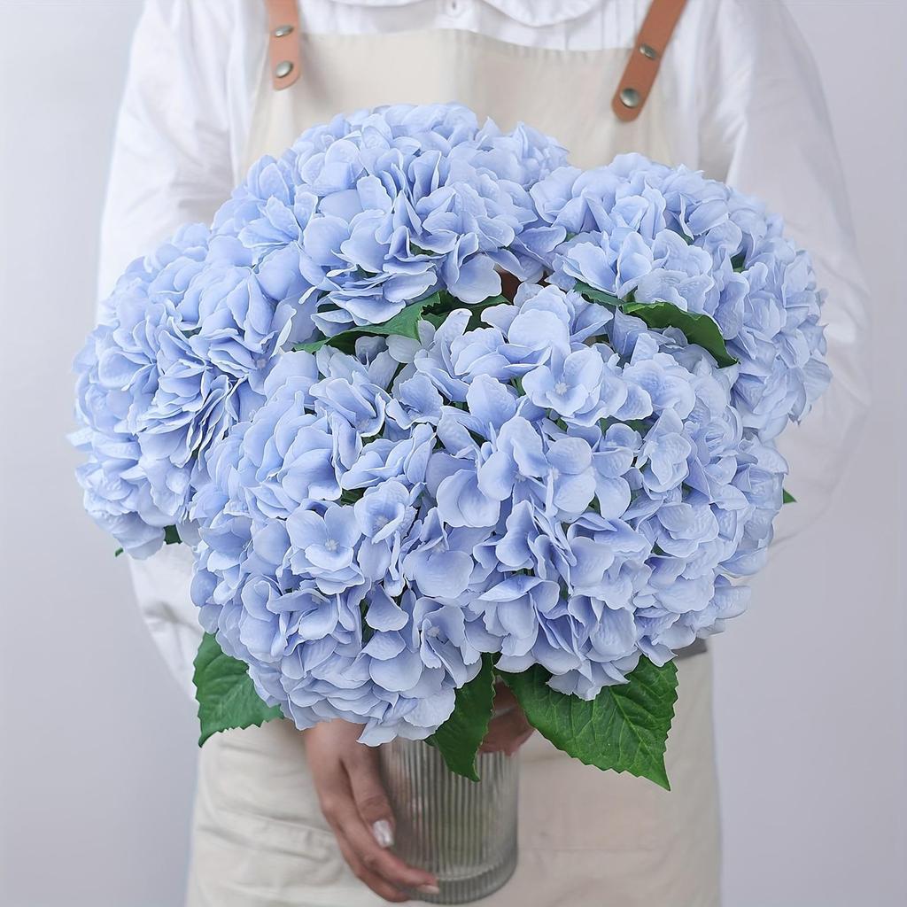 2pcs Artificial Hydrangea Flower, Real Touch Lifelike Artificial Flowers, Suitable For Outdoor Wedding Office Home Party Living Room Table Decoration