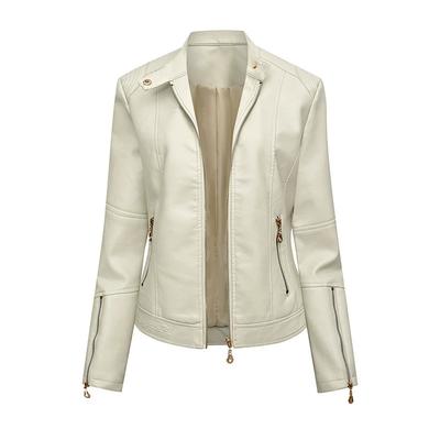 Spring and Autumn Women's Leather Jacket, Women's Short Jacket, Slim Fit Thin Leather Jacket, Women's Motorcycle Suit