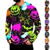 Men's Long Sleeve Hoodie Halloween Print Lightweight Pullover for Casual Wear