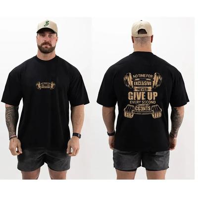 Men's Summer Gym T-Shirt Cotton O-neck Short Sleeve Fitness T Shirt