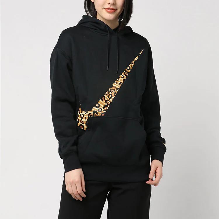 Nike Animal Swoosh Hoodie Pullover Women Tops Black CQ8025-010