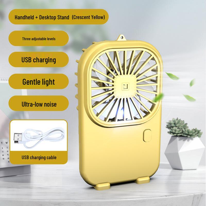 

Portable Mini Fan: Handheld USB Charging, Desk & Phone Stand, Multiple Styles 5.8*10*2 cm жёлтый