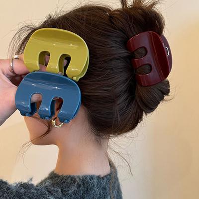 Elegante Schlichte Haarspange Kunststoff M Geometrische Haarnadel Haarspangen Griff Damen Haaraccessoires