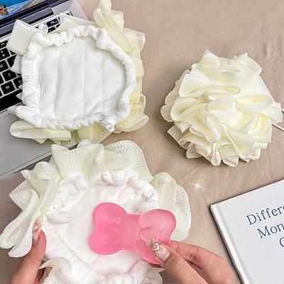Ręcznik Kąpielowy 2 w 1, Gąbka Loofah ze Sznurkiem do Zamykania na Mydło, Miękka Siateczkowa Gąbka do Kąpieli do Złuszczania Skóry, Narzędzie Kąpielowe do Pielęgnacji Skóry