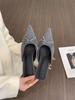 French temperament suede bag head half slippers fairy shoes wear 2025 new spring and summer pointed half tray single shoes