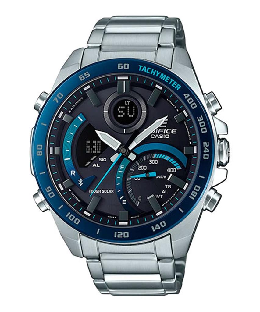 EDIFICE by Smartphone Tough Solar Business Stainless Waterproof CASIO Bluetooth, Compatible, ECB-900DB-1B Chronograph, Calendar, Analog/Digital,
