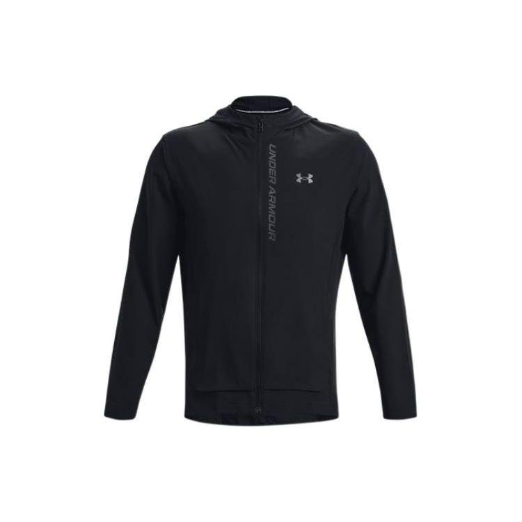 Under Armour Sun Protection Letter Logo Fitted Hooded Jacket Men Black 1376794-002 L