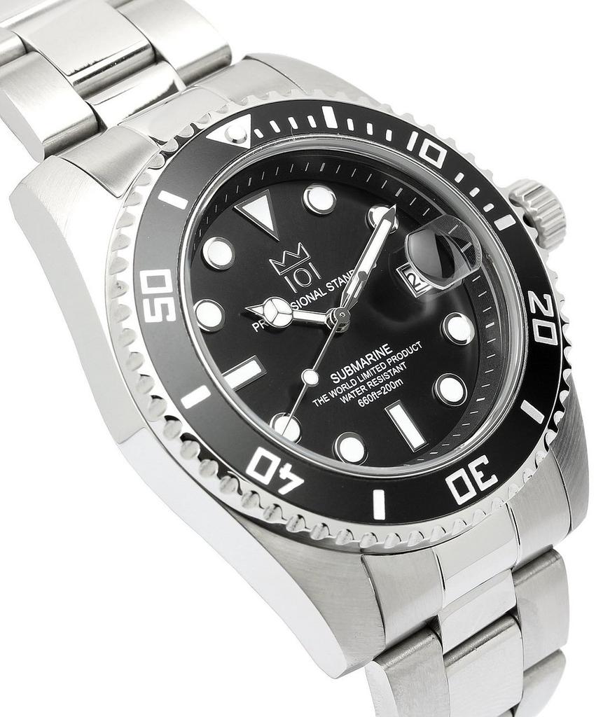 HYAKUICHI 101 Quartz Watch with Date 20 ATM Water No.1 Diver's Display, Resistance, HYAKU1-001 (Black)