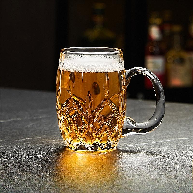 2pcs Sets Craft Beer Glass Wine Glass with Handle Wheat Beer Cup Large Capacity Cold Drink Cup Drinking Glasses Bar Accessories