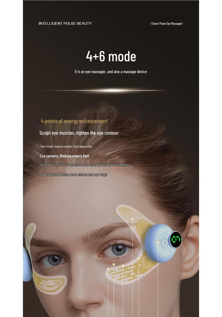 EMS Microcurrent Beauty Eye Massager: Fade Dark Circles & Wrinkles, Small Mask King