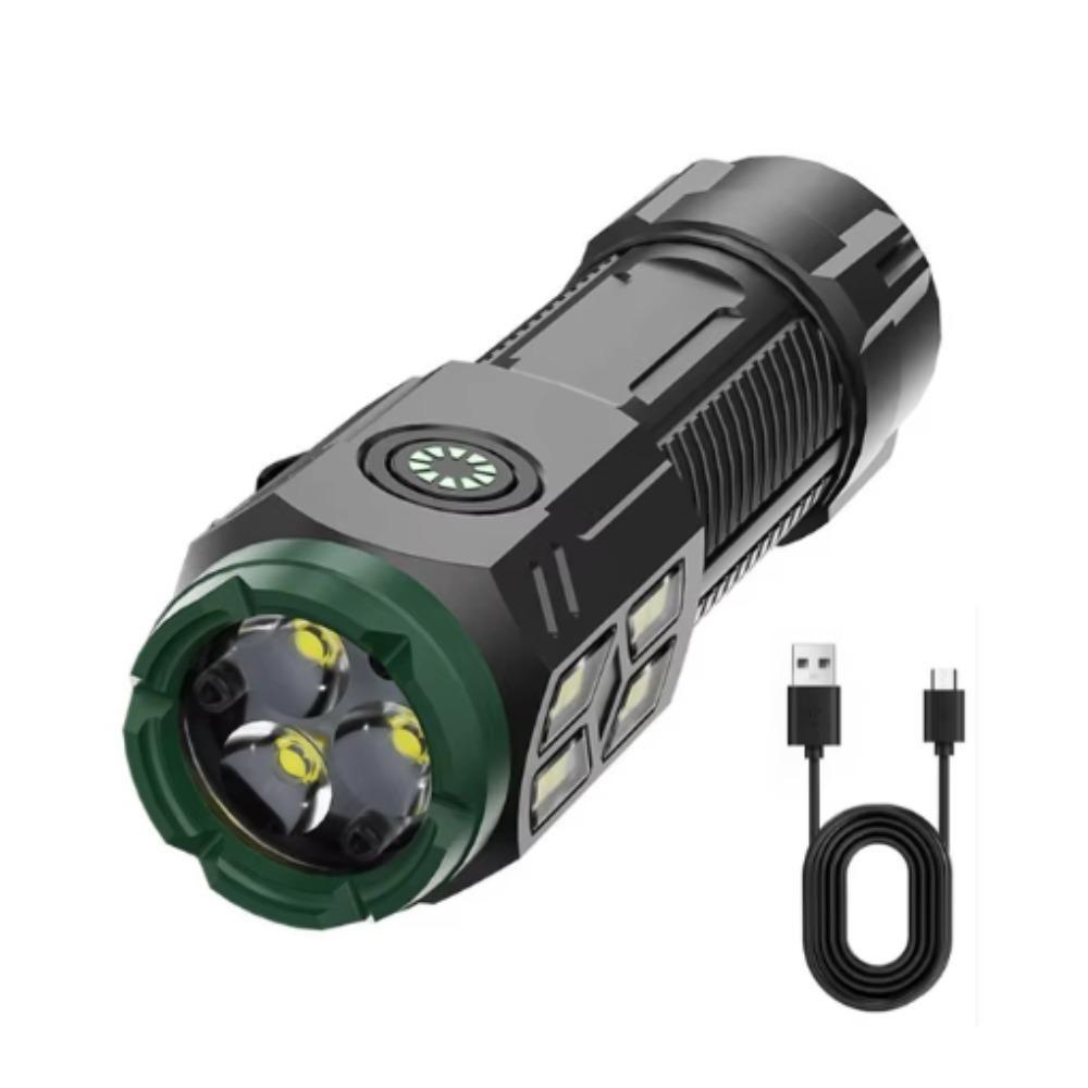 Mini 3LED Flashlight Ultra Strong Portable Lights 5 Lighting Modes USB Rechargeable Built-in Battery with COB Lights Pen Clip