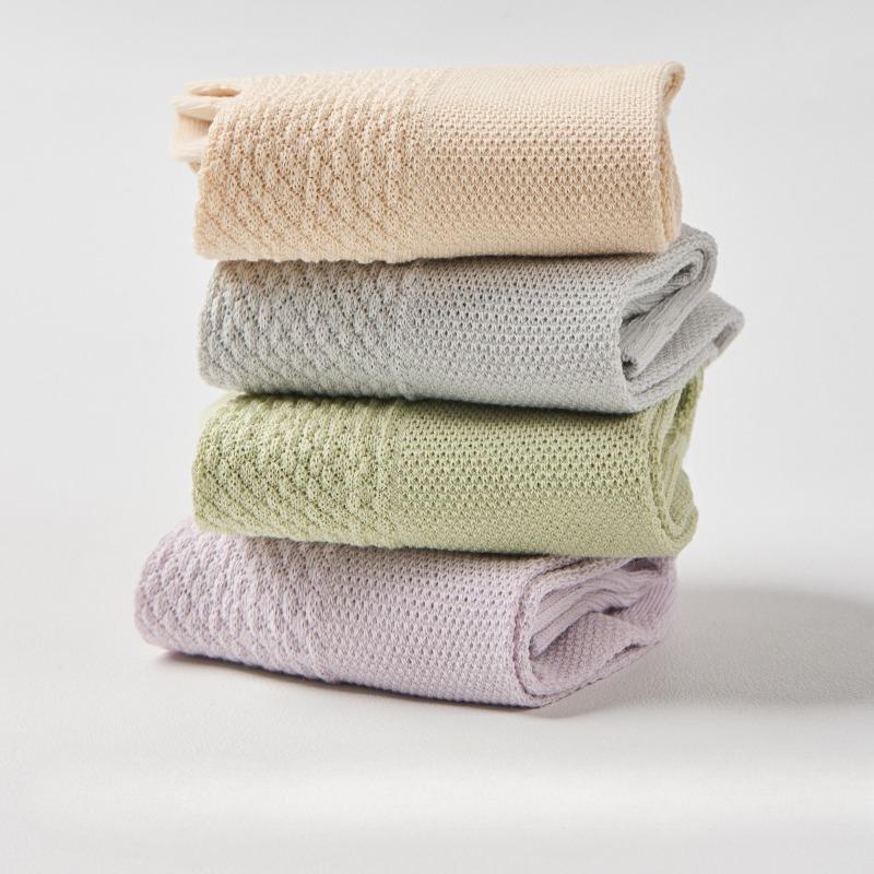 Pure Cotton Women's Summer Thin Antibacterial Breathable Pure White Boneless Socks Camellia Essential Oil Deodorizing Short Socks