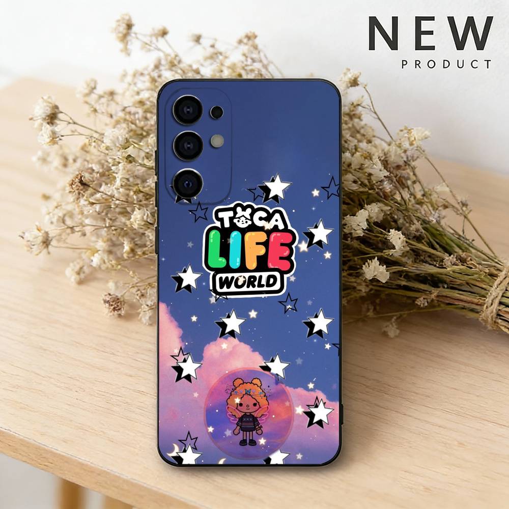 Game T-Toca Life World Phone Case For Samsung S26,25,24,23,22,30,21,10,9,Ultra,Plus,Lite Black Soft Case