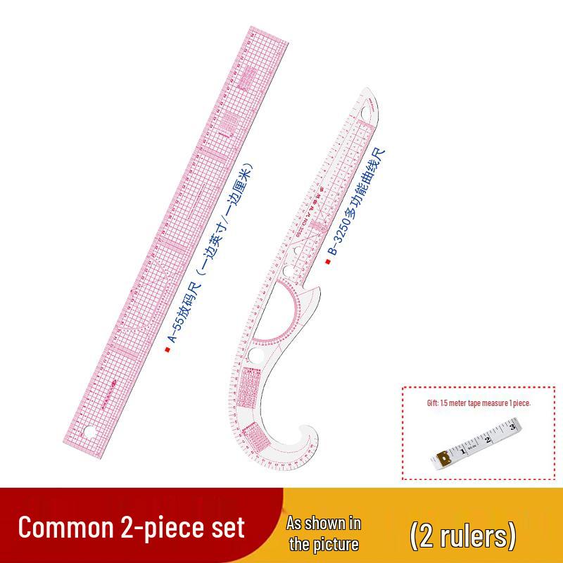 Multifunctional Dressmaking and Grading Ruler Set for Sewing, Tailoring, Curve Cutting, and Proportion Pattern Making