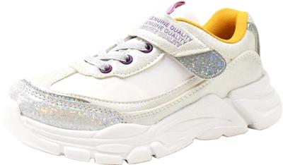 EDWIN Athletic Sneakers with Velcro Cute Velcro and Elastic Perfect for and Casual Easy To and Perfect for Sports Days and Size Girls' Closure,