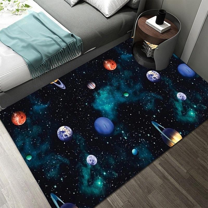 3D Solar System Children's Room Carpet Space Planet Carpet Children's Bedroom Anti-slip Mat Home Decoration Play Crawling Mat