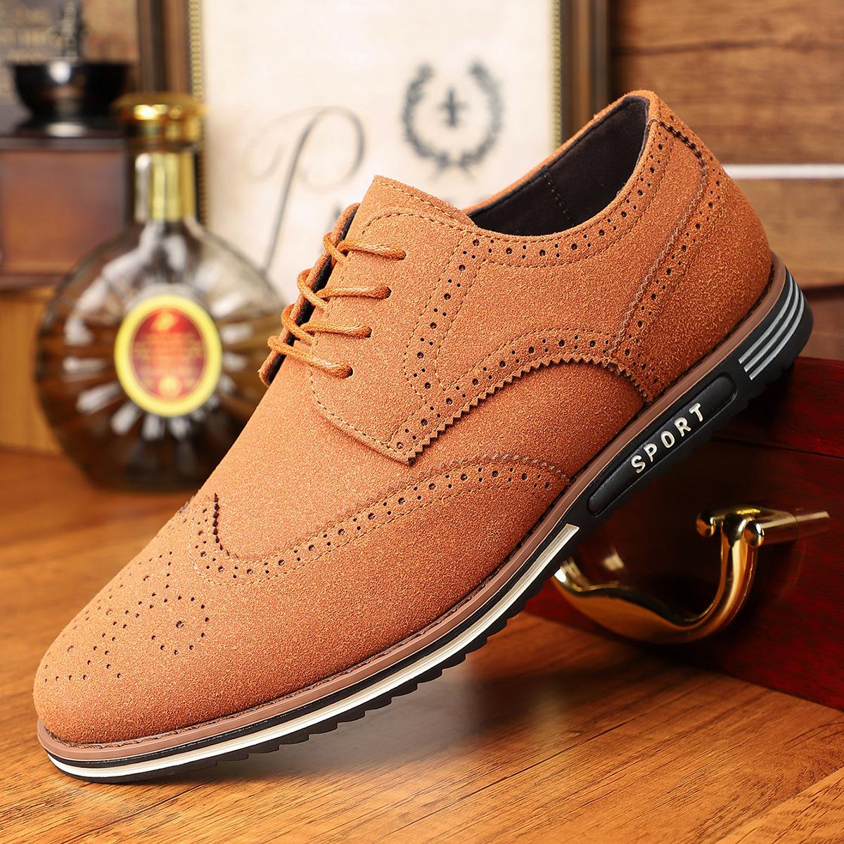 

20252025 Popular business dress leather shoes British style retro men s shoes Casual versatile going out shoes 48 коричневий