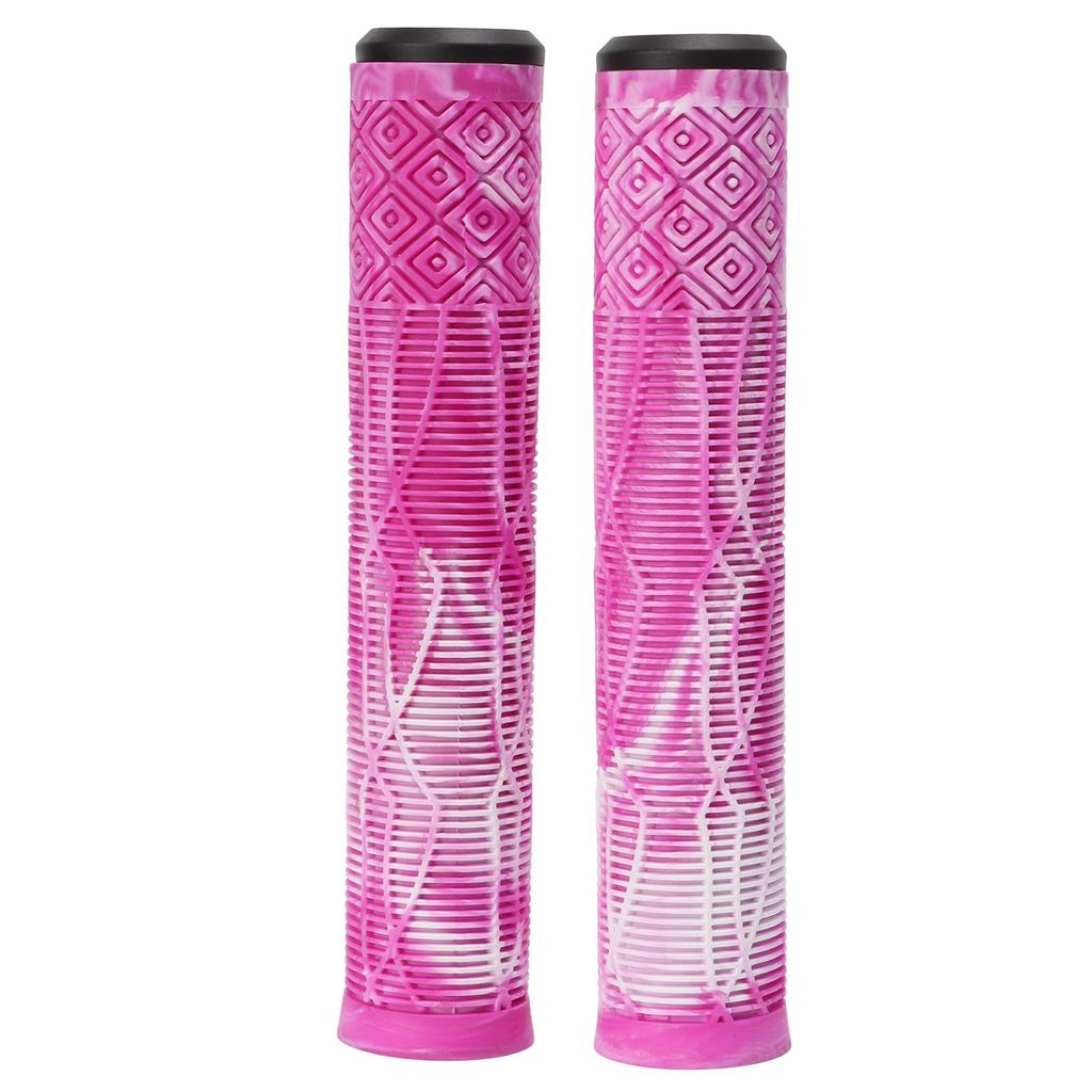 MTB Bicycle Grip 22.2mm TPE Rubber Handlebar Cover Soft Antislip Handle Grip with Lock Bar EndPink