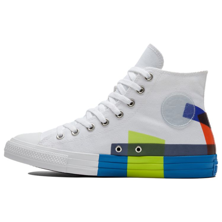 Converse Chuck Taylor All Star Comfortable Versatile Trendy Classic High-Top Canvas Shoes Unisex Sneakers White Blue 173184C