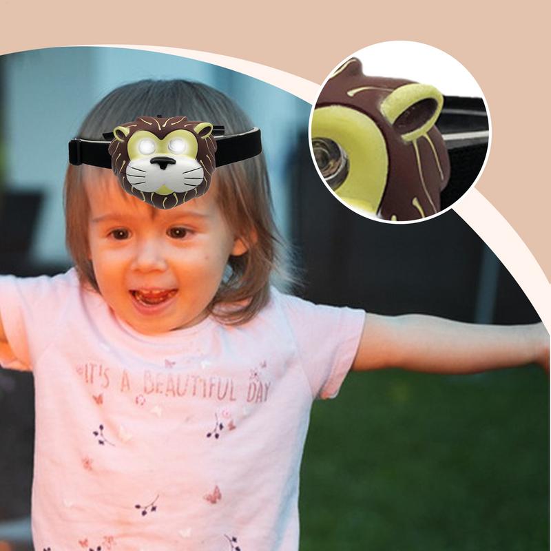 Head Lamp Cartoon Rotatable Kids Flashlight With Adjustable Headbands Portable Head Lights Camping Supplies For Birthday