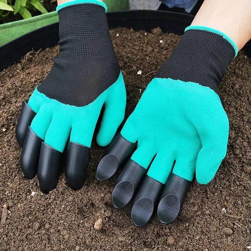 Garden Gloves with Claws - Dig, Plant, Weed & Seed Effortlessly - Protect Your Fingers & Nails Protective Latex Gloves Tools