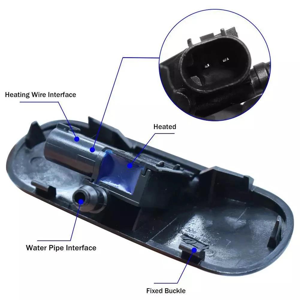 2Pcs Car Front Windshield Washer Nozzle Jet Heated Spray For A3 For A4 A5 A8 Q3 Q5 4G8988987 4GD955987 Windscreen Wipers Parts