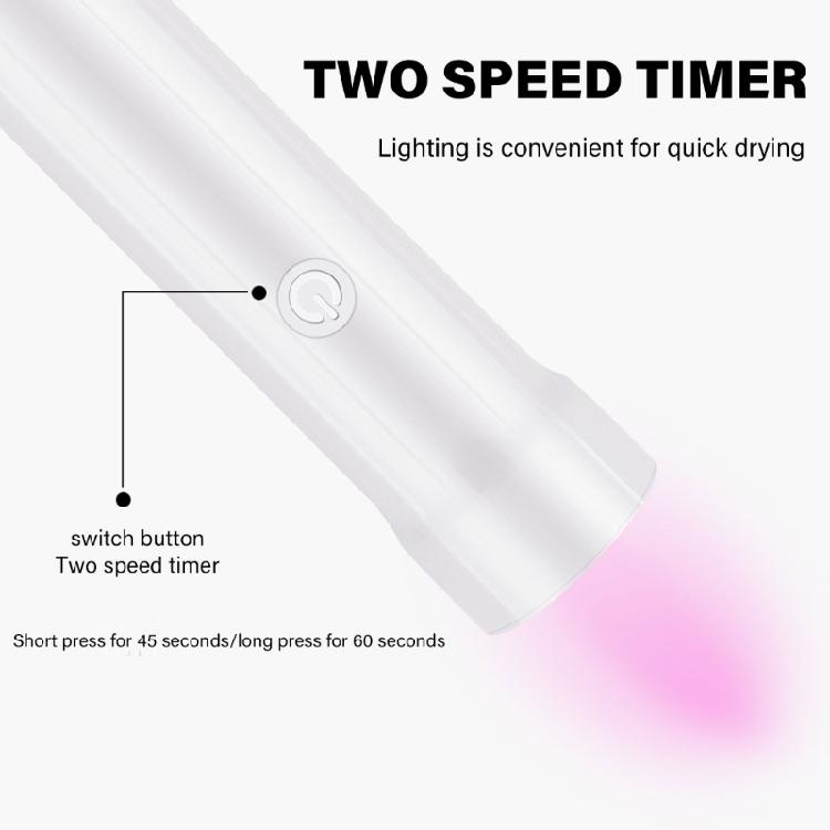 Travel Friendly UV Nail Light Gel Curing Lamp Rechargeable 45/60s Mode Manicure Handheld Nail Dryer