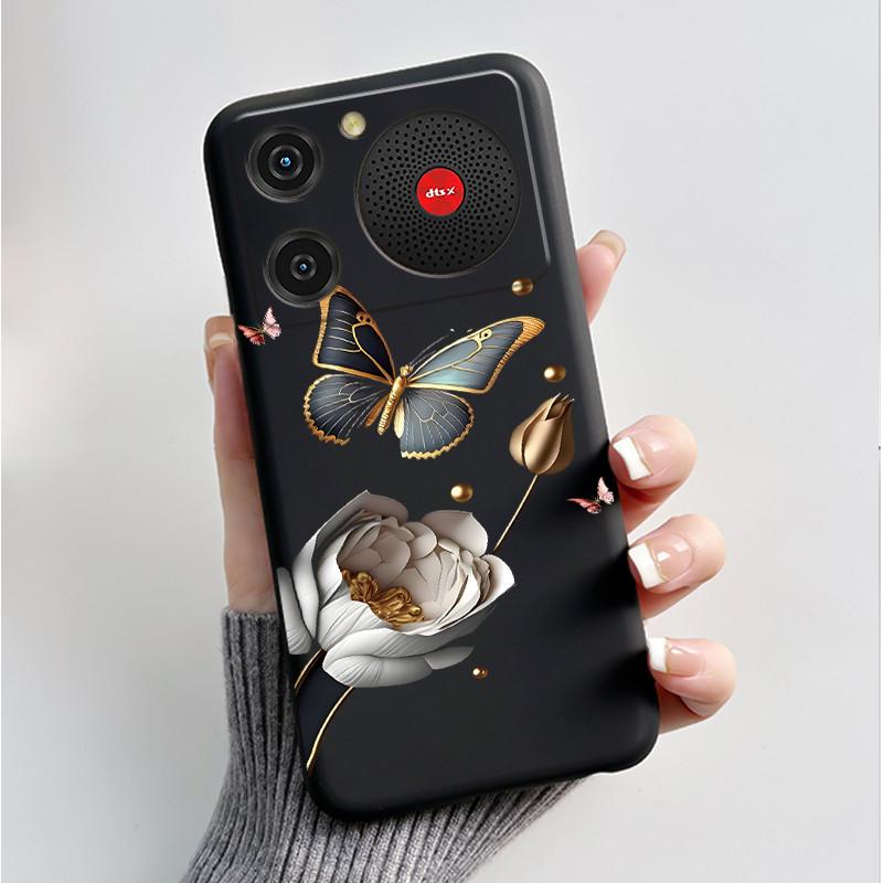 For Nubia Music Case Z2353 Butterfly Flowers Silicone Phone Cover For ZTE Nubia Music Funda Protection Shockproof Bumper Shell