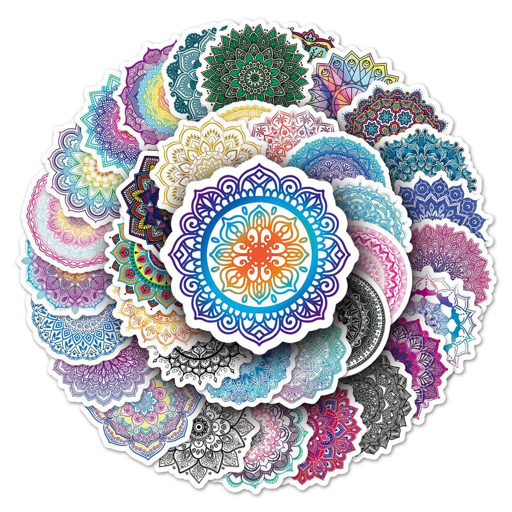 50 Mandala Stickers: Waterproof Decorative Graffiti for Phone, Computer, Water Bottle, Notebook