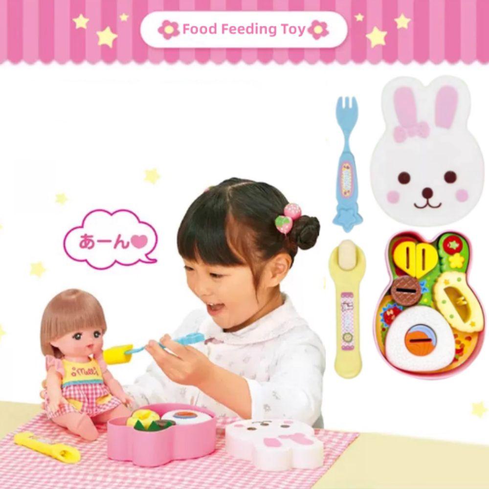 Rabbit Shape Food Feeding Toy Simulation Model Early Education Lunch Box Pudding Toy Role Play Kawaii Play House Toys