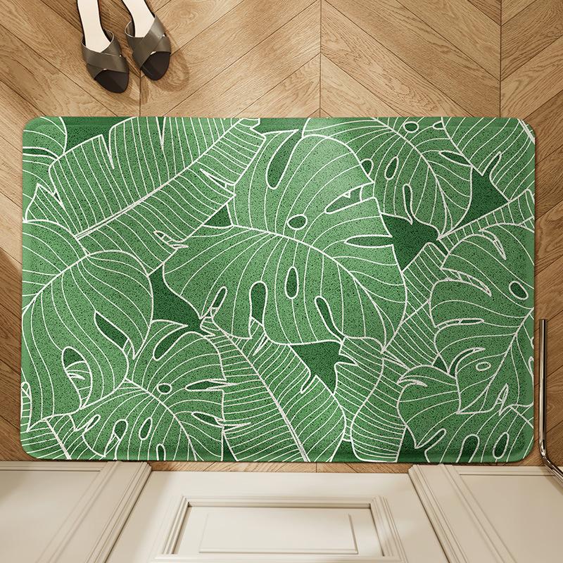 Nordische Blume Haushaltsfußmatten für Eingangstüren, Schmutzabweisende Drahtringe, Schmutzabstreifer für Eingangstüren, Staubentfernung, Rutschfeste Matten