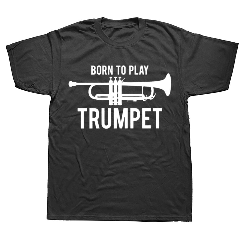 Funny I Destroy Silence T Shirts Summer Graphic Cotton Streetwear Short Sleeve Trumpet Player Art Gifts Tshirt Mens Clothing