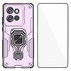 For Motorola Edge 50 Neo 5G Phone Case WANLONFENG PC TPU Back Cover Kickstand with Tempered Glass