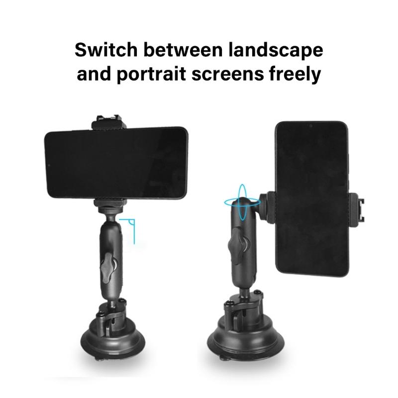 High Stability Car Window Camera Mount with 1/4" Screw 360 Degree Rotation Suction Cup for Sports Cameras Accessories