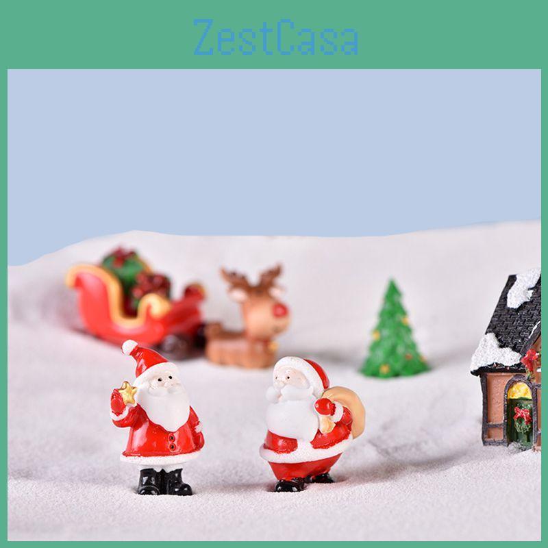 Büyüleyici El Yapımı Mini Noel Baba Kardan Adam Mikro Peyzaj Süsleri