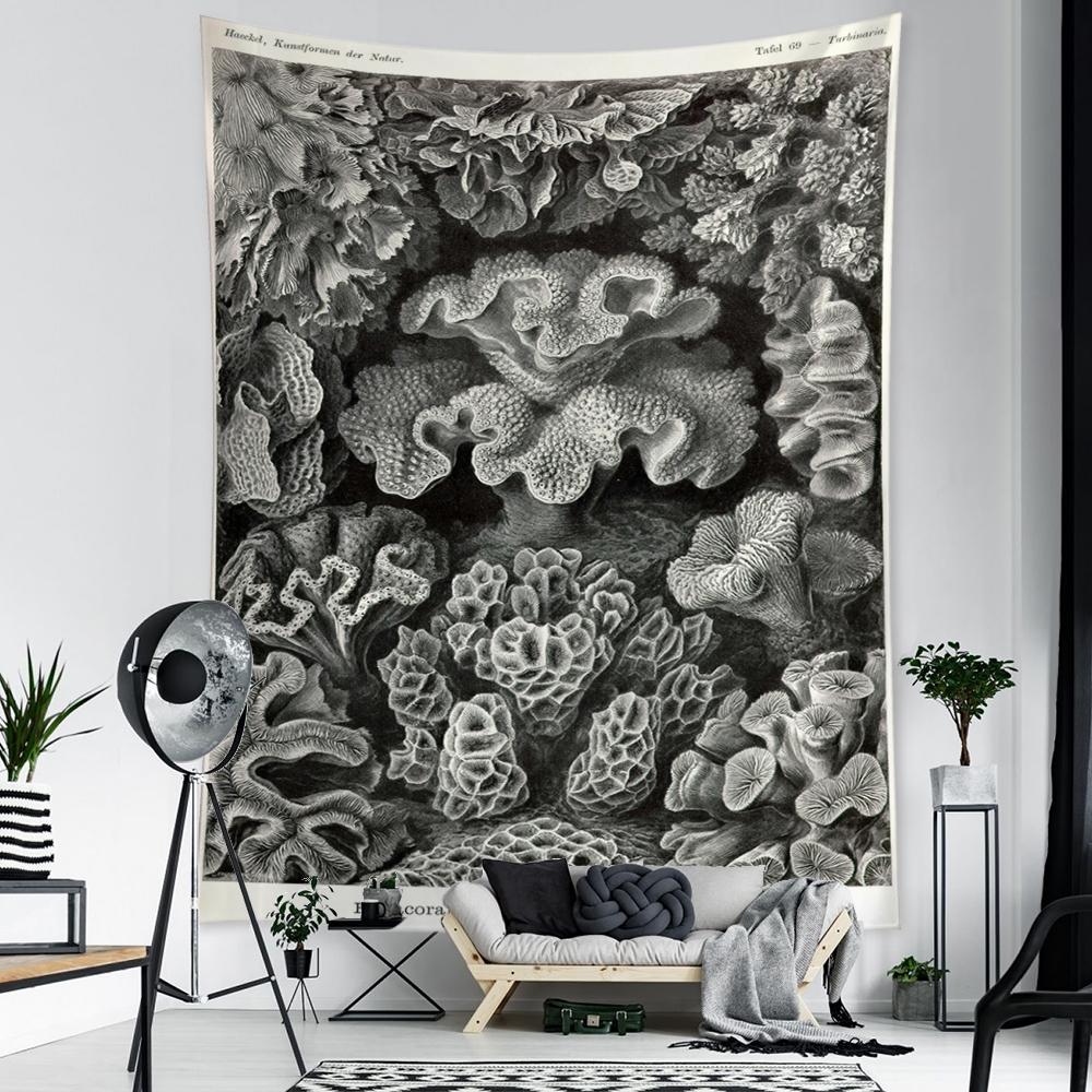 Meeresleben Beispielbild Wandteppich Wandbehang Tarotkarte Hippie Böhmischer Stil Psychedelische Kunst Heimdekor