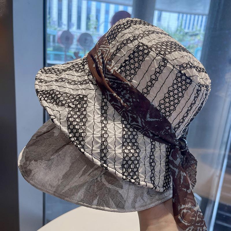 Chic Mesh Fisherman Hat With Wide Brim And Adjustable Fit For Womens Sun Protection