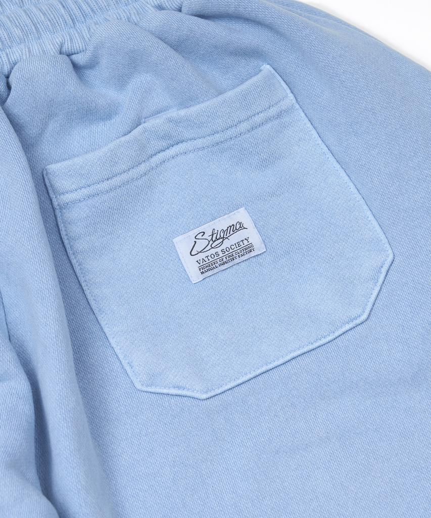 STIGMA Applique Stgm Pigment Washed Wide Jogger Pants Sky Blue